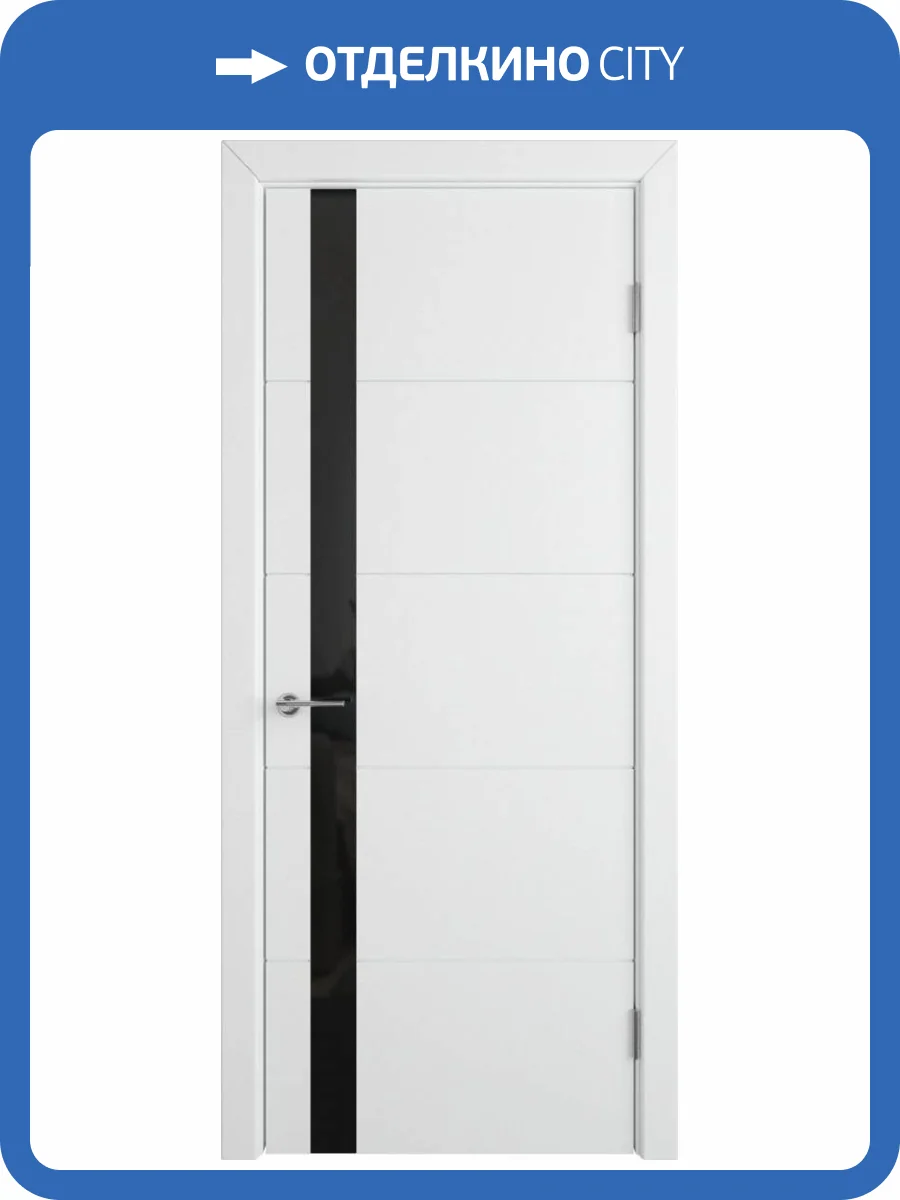 Межкомнатная дверь Владимирская Фабрика Дверей Trivia Polar стекло Black Gloss 700x2000 фото 2