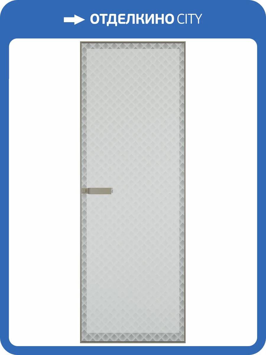 Межкомнатная дверь Profil Doors 1 AGN цвет профиля Никель матовый, стекло безопасное 4 мм град 700x2000 фото 2