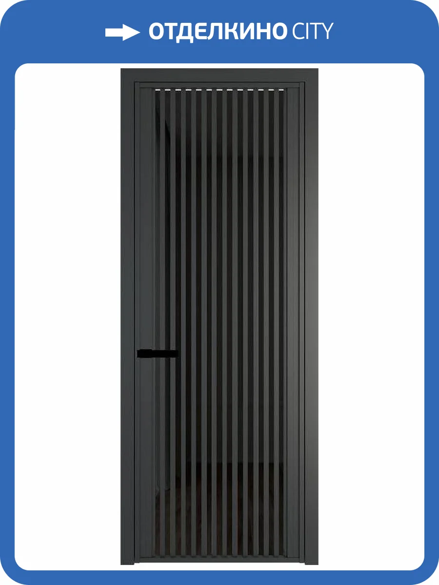 Межкомнатная дверь Profil Doors 3 AGP цвет профиля Серая ночь, стекло безопасное 6 мм черное тонированное 600x2000 фото 2