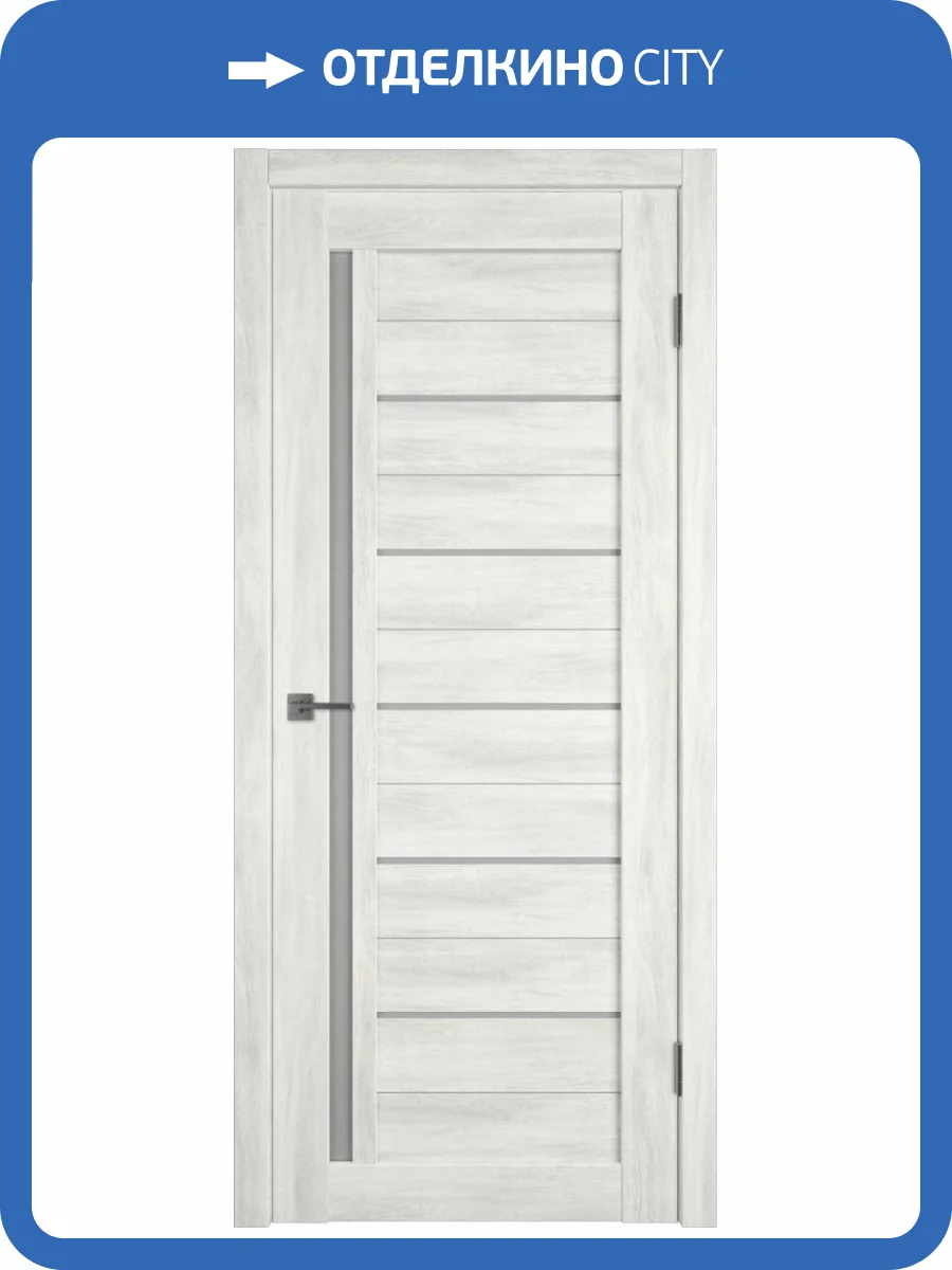 Межкомнатная дверь Владимирская Фабрика Дверей Atum 1 Nord Vellum стекло White Cloud 600x2000 фото 2