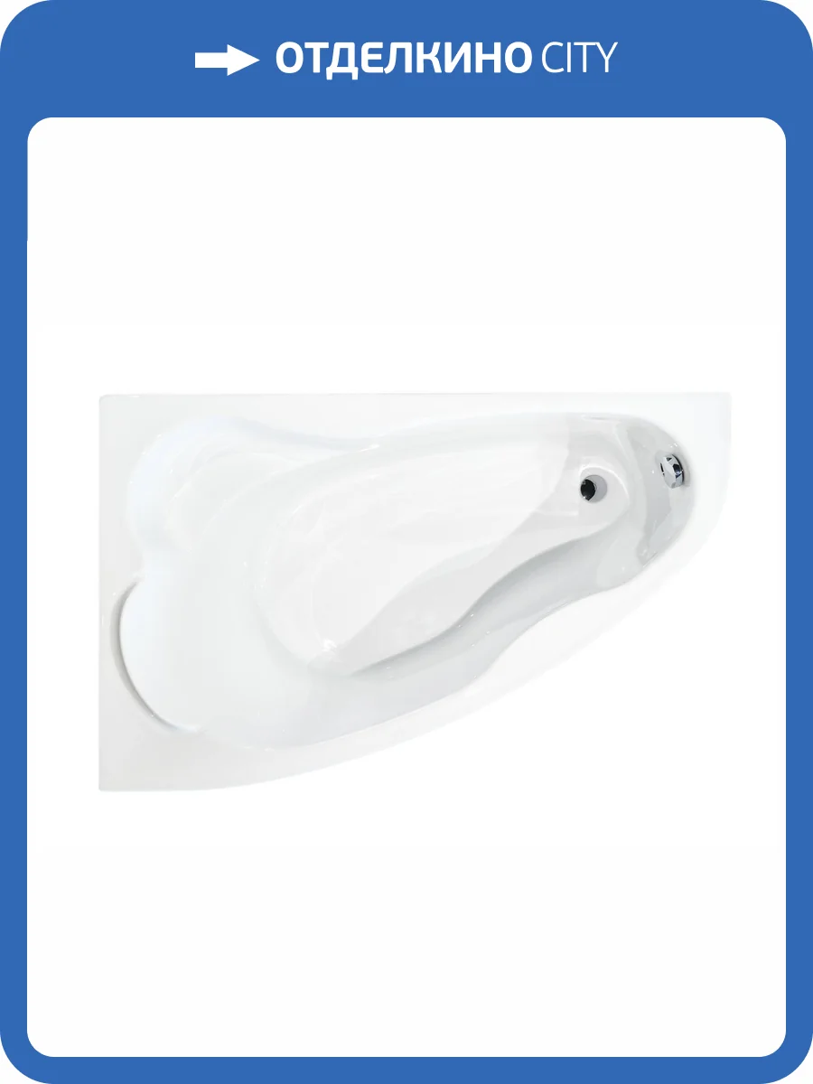 Акриловая ванна Creto Glaze 16-14090L левая, белая, без каркаса, 140x90 фото 10