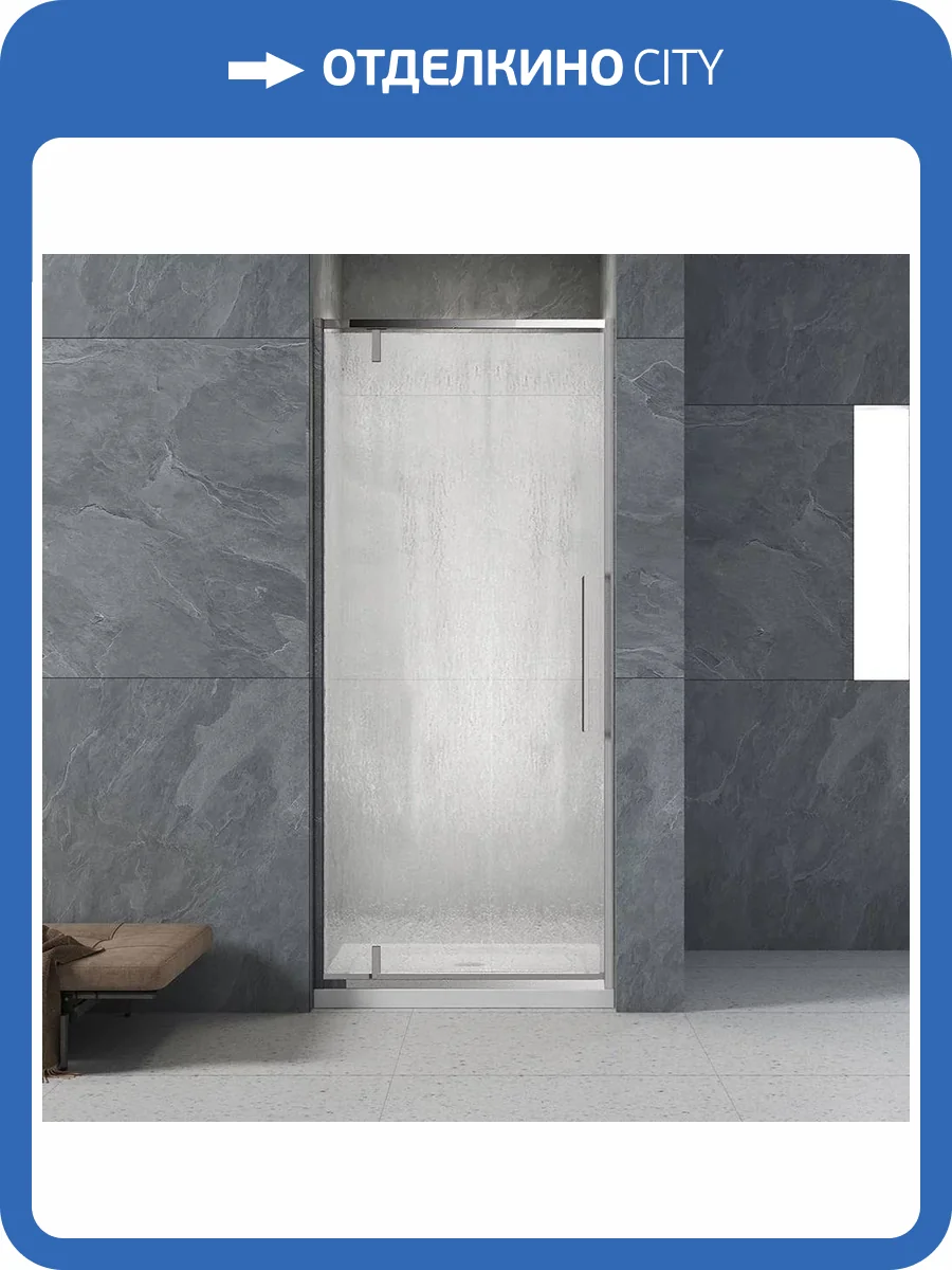 Душевая дверь в нишу Veconi Vianno VN33R-90-06-C7 профиль хром, стекло Дождь, 90x195 фото 6