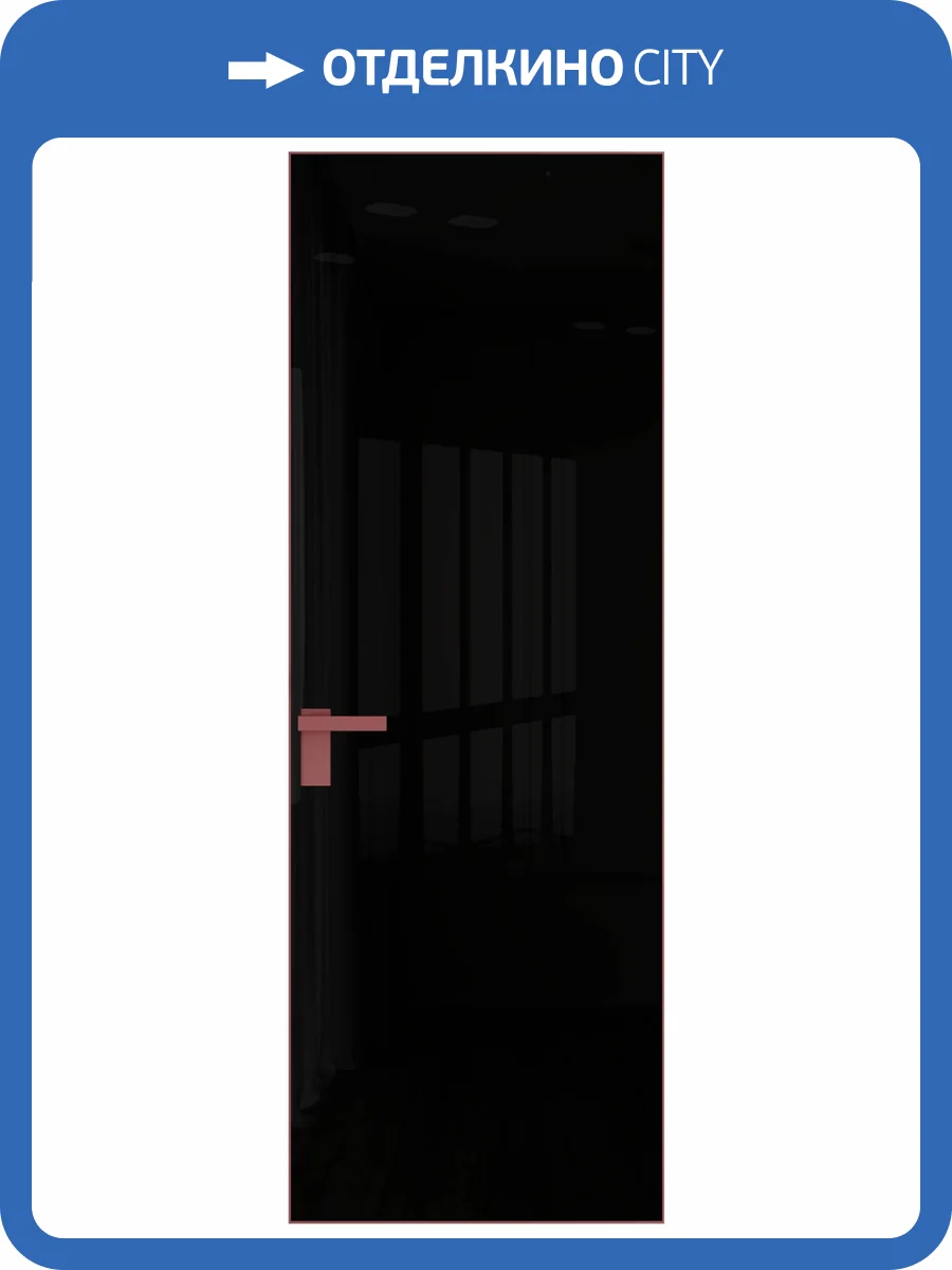 Межкомнатная дверь Profil Doors 1 AGK цвет профиля Красный антрацит, стекло безопасное 4 мм lacobel черный лак 600x2000 фото 2