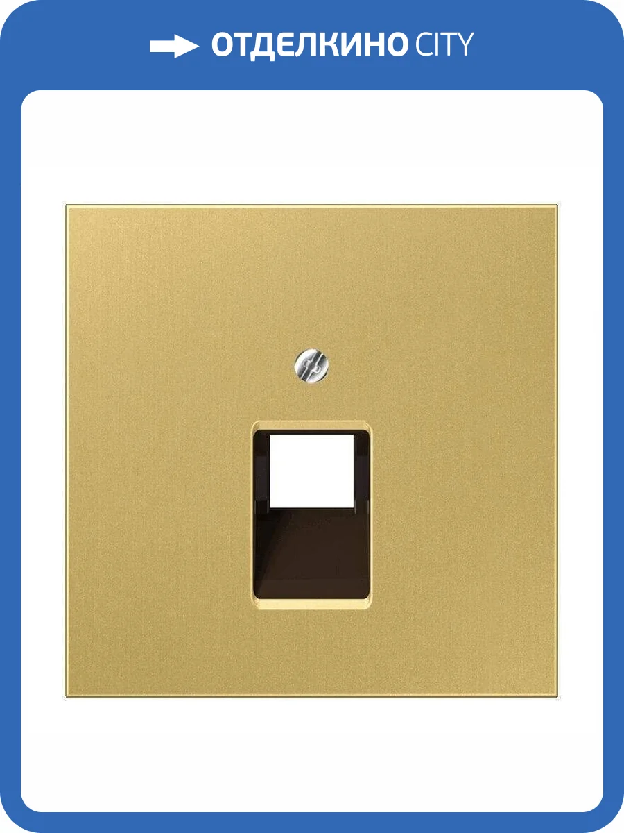 Накладка 1-ой наклонной телефонной/компьютерной розетки Jung LS 990 латунь Classic ME2969-1UAC фото 2