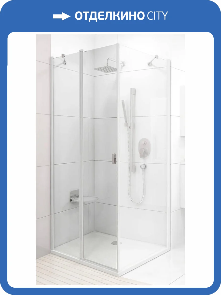 Дверь для душевого уголка Ravak CRV2-80 Transparent, профиль белый фото 4
