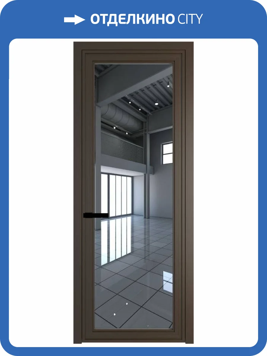 Межкомнатная дверь Profil Doors 1 AGP цвет профиля Деорэ, стекло безопасное 6 мм зеркало 800x2000 фото 2