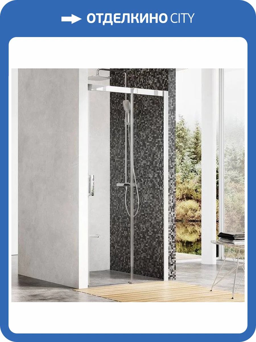 Душевая дверь в нишу Ravak MSD2-120 R Transparent, профиль хром фото 6