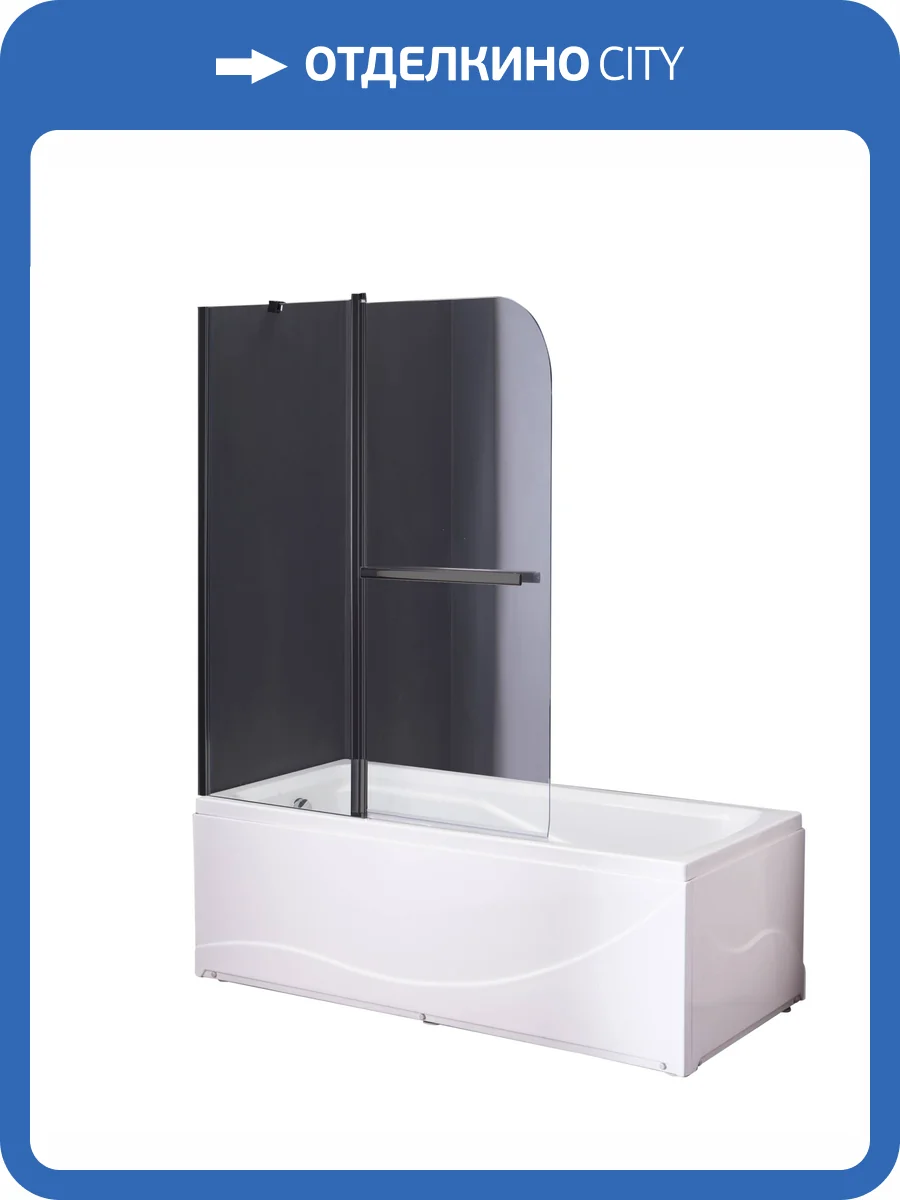 Шторка на ванну Taliente TA-1214CB профиль алюминий, стекло прозрачное, 120x140 фото 4