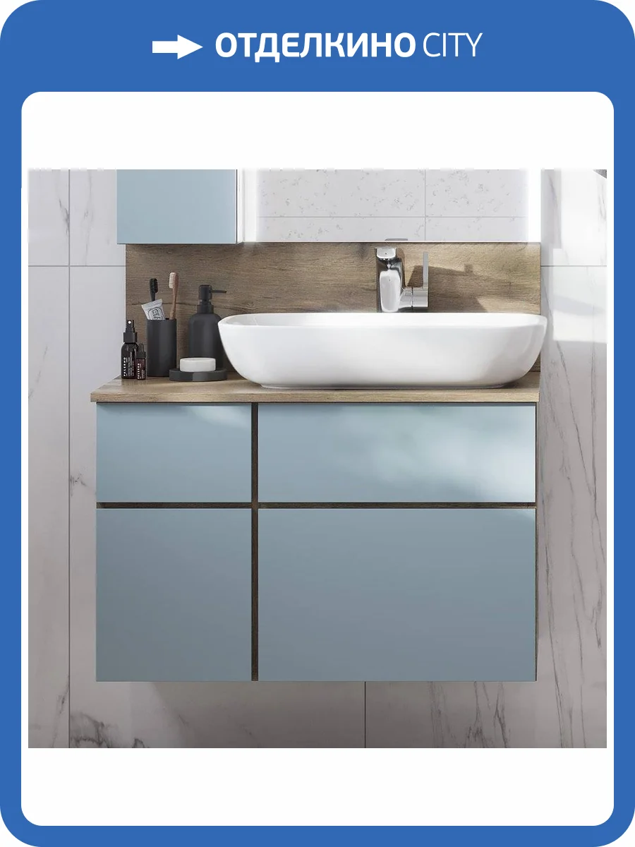 Тумба с раковиной AQUATON Мишель 80 дуб рустикальный, раковина Лола 60 фото 12