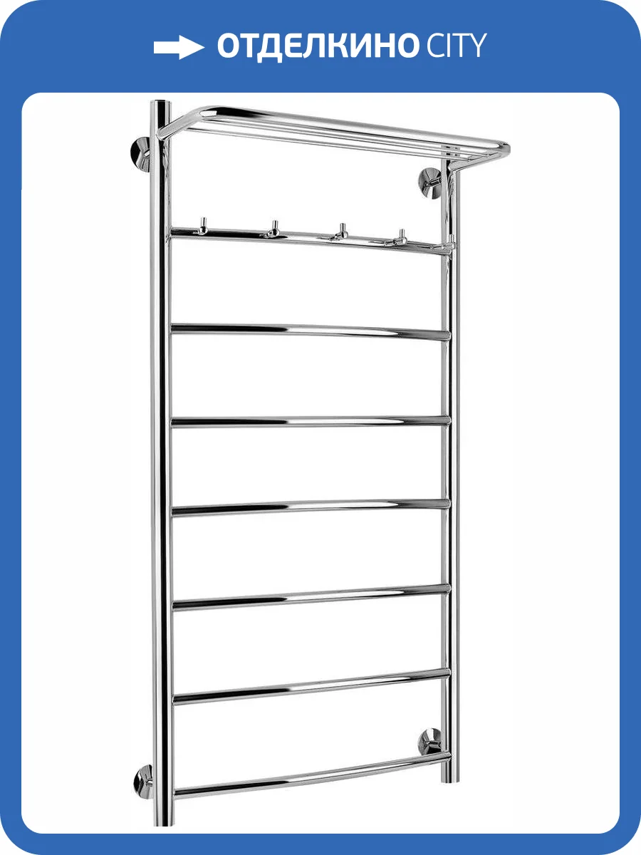Полотенцесушитель водяной Secado Милан 1 КСП 100х50, хром, с комплектом подключения фото 4