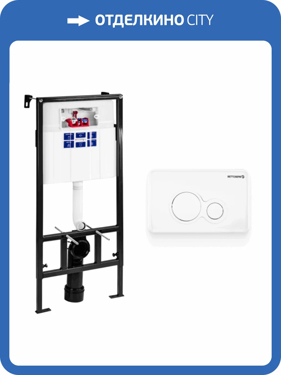 Система инсталляции для унитазов Bettoserb Sava Fix Slim SET40006457 клавиша белый глянец фото 8