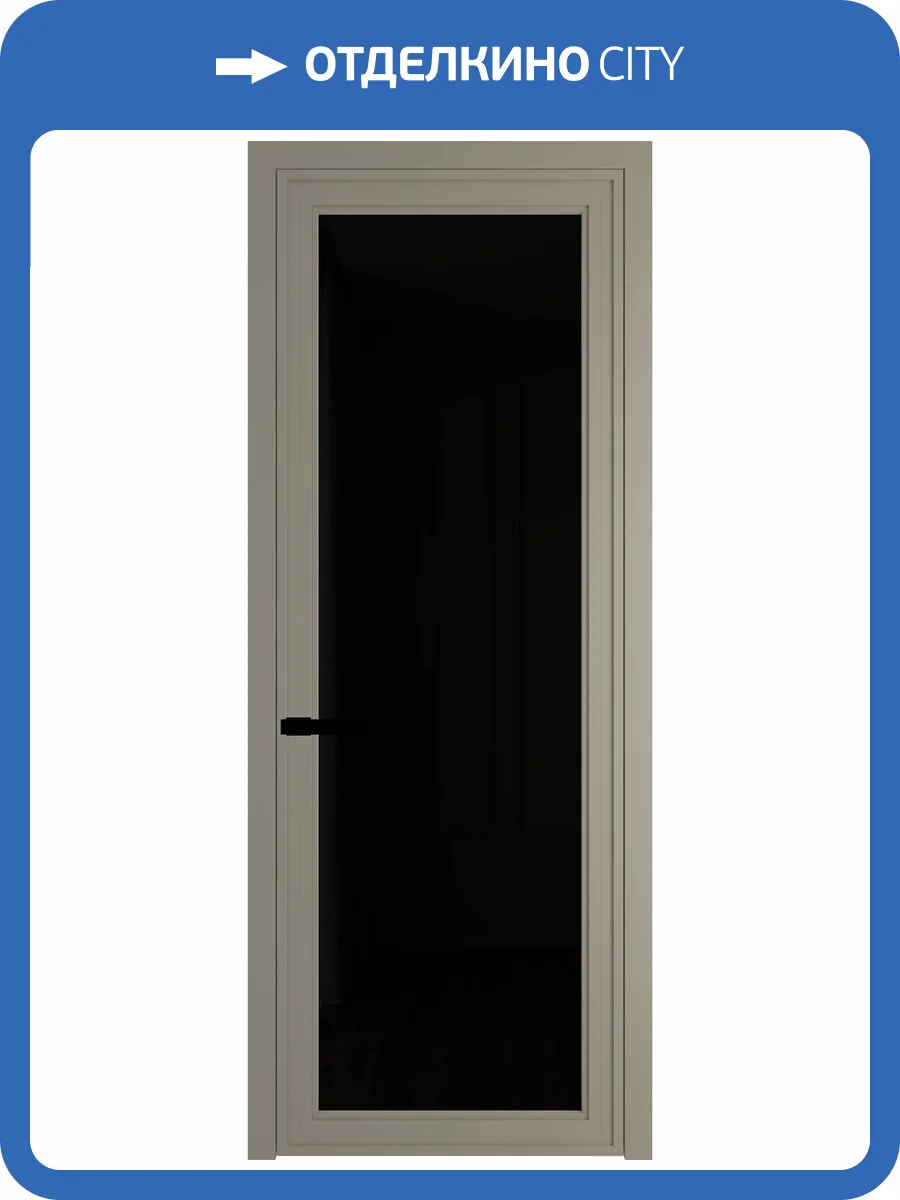 Межкомнатная дверь Profil Doors 1 AGP цвет профиля Никель матовый, стекло безопасное 6 мм черный триплекс 700x2000 фото 2