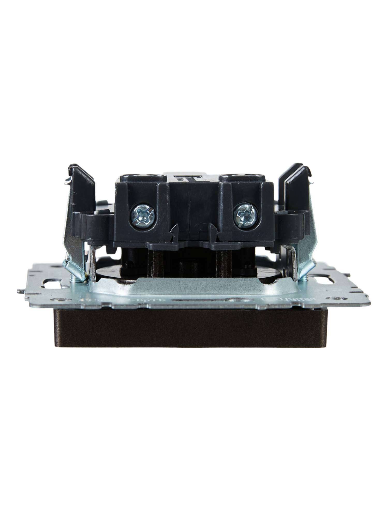 Розетка 1-местная с защитными шторками IEK Brite BR-R13-10-K45 темная бронза фото 7