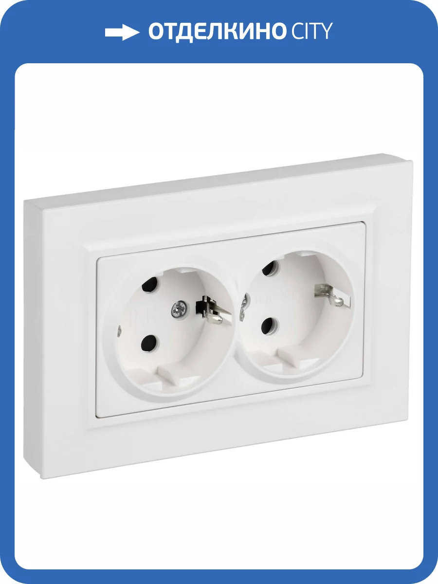 Розетка 2-местная с заземлением и шторками IEK Brite BR-R28-16-K91-F арктический белый фото 7