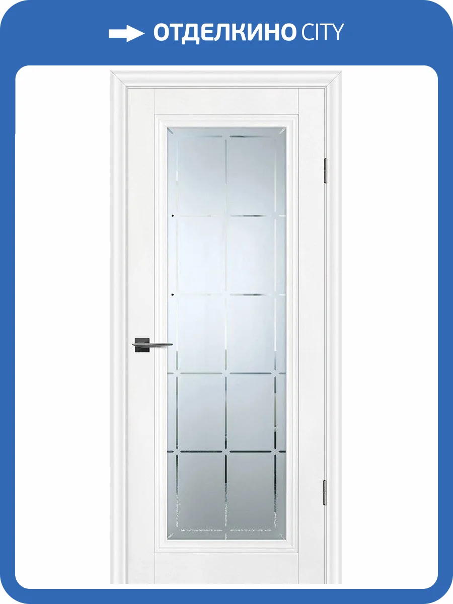 Межкомнатная дверь Profilo Porte экошпон PSC-35, остекленная, белый 600x2000 фото 2