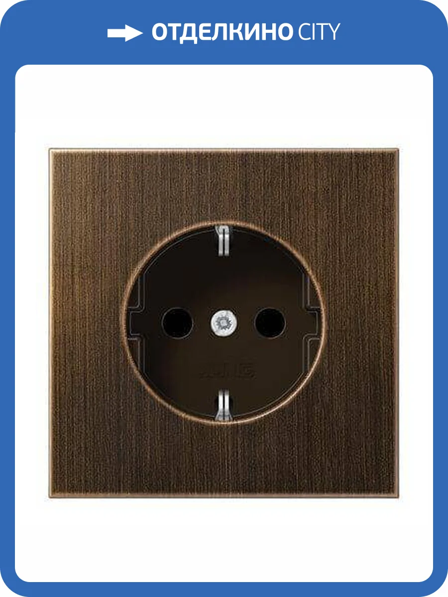 Розетка с заземлением безвинтовой зажим Jung LS 990 antik ME1520AT фото 2