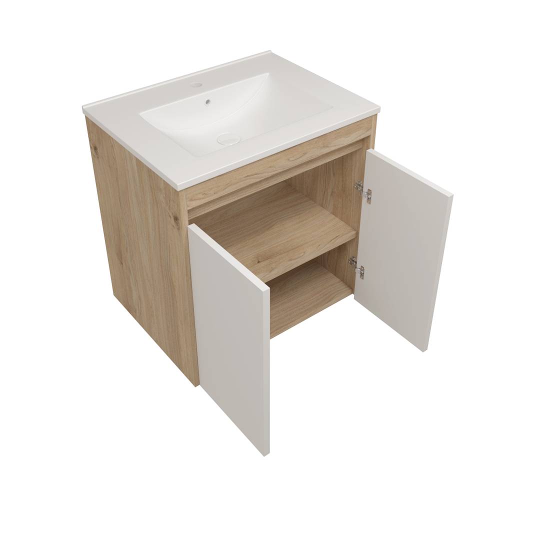 Тумба под раковину Watersense Paula W00895 дуб, 60 см фото 2