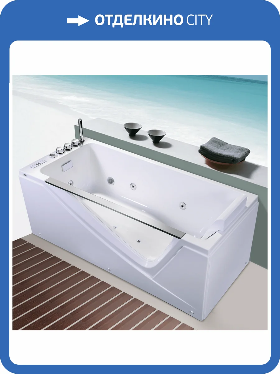 Акриловая ванна Orans BT-65108 65108L0 170x75 левая, с гидромассажем фото 8