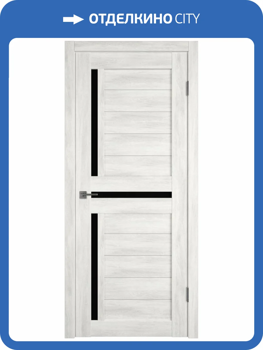 Межкомнатная дверь Владимирская Фабрика Дверей Atum 16 Nord Vellum стекло Black Gloss 800x2000 фото 2