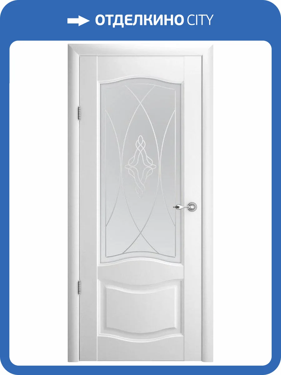 Межкомнатная дверь Albero Лувр-1 остеклённая белый 700x2000 фото 2