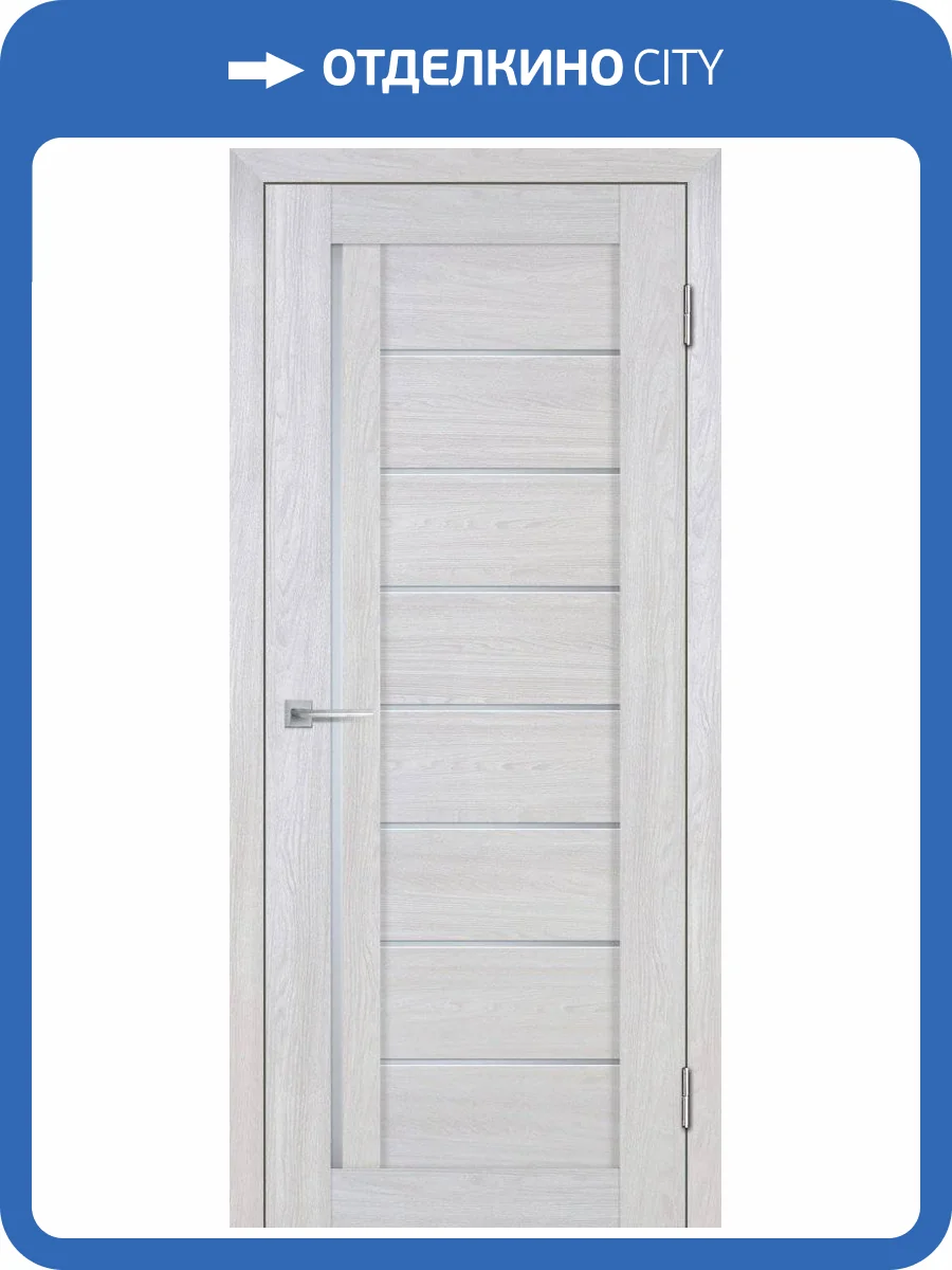 Межкомнатная дверь Лайт 41 3D, остеклённая, арктик 900x2000 фото 2