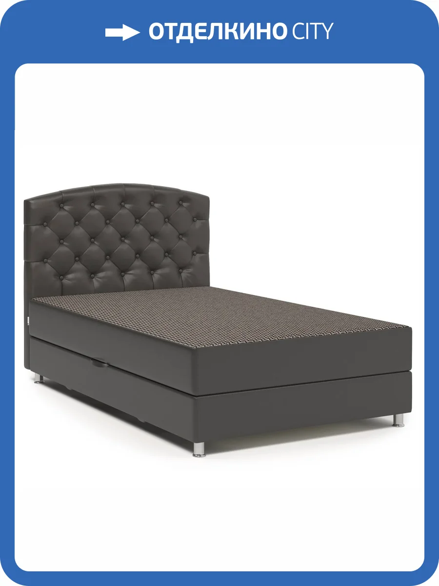 Кровать-тахта Шарм-Дизайн Премиум 104210702 160x198 корфу коричневый и экокожа шоколад фото 5