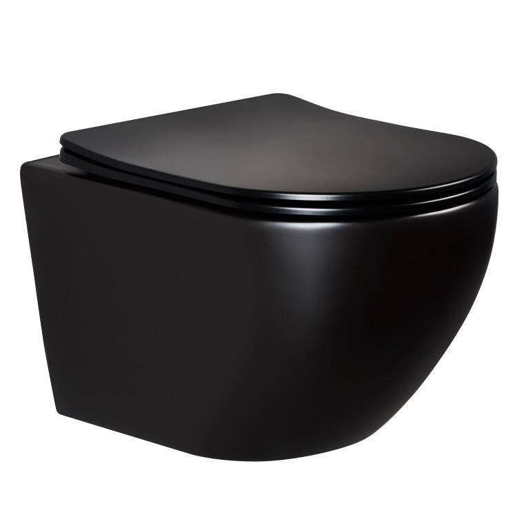 Унитаз подвесной Splendy Light LI10152VTYBMB безободковый, сиденье микролифт, черный матовый