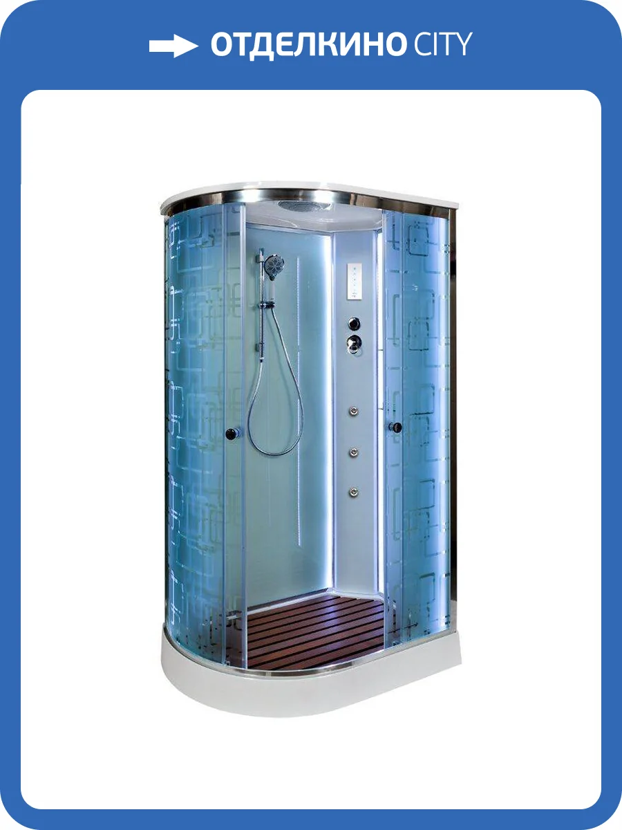 Душевая кабина AvaCan EM2012RLED+GM с подсветкой и гидромассажем, 120x90x220 фото 14