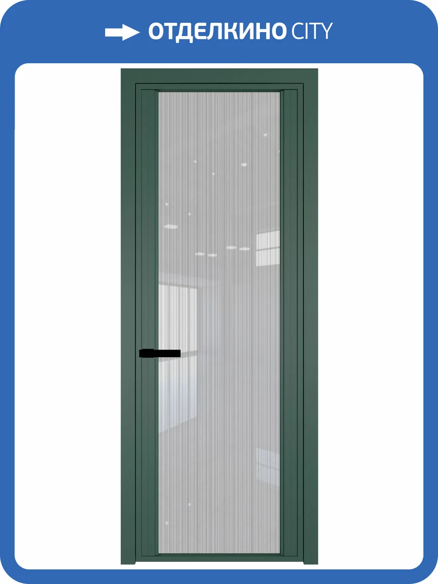 Межкомнатная дверь Profil Doors 2 AGP цвет профиля Зеленый воск, стекло безопасное 6 мм страйп 800x2000 фото 2