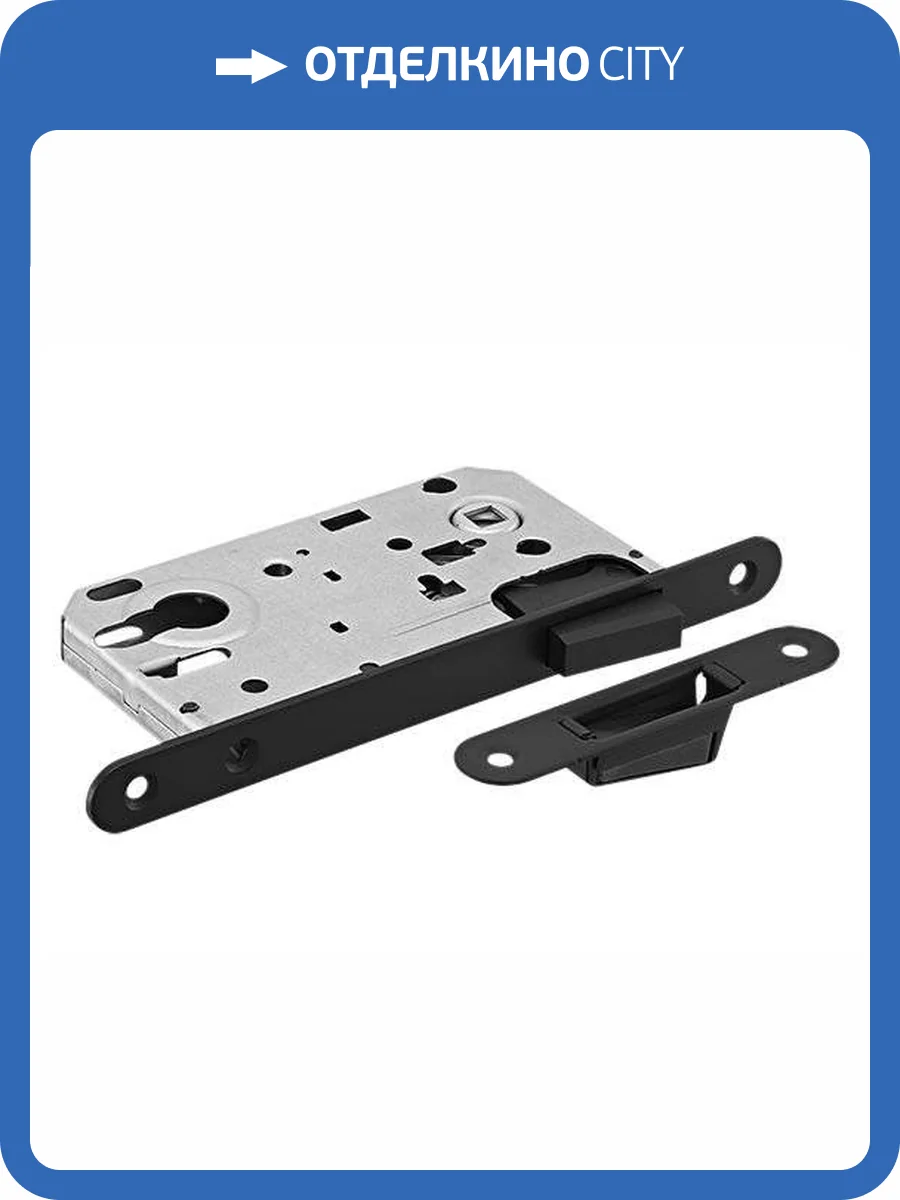 Защелка Morelli MM 2085 BL черный, магнитная под цилиндр, с ответной планкой фото 3