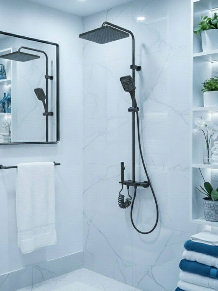 Душевая система Watersense Aurora Powerful W01819 графит фото 9