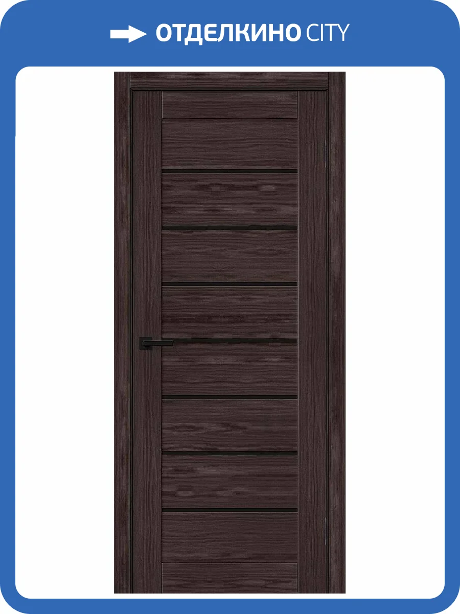 Межкомнатная дверь Bravo Браво-22 полотно Wenge Melinga, cтеклянная вставка Black Shine 600x1900 фото 2