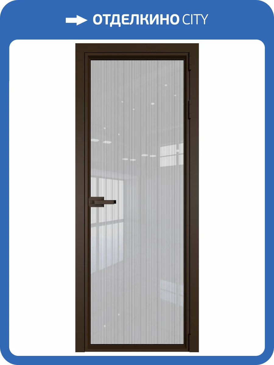 Межкомнатная дверь Profil Doors 1 AV цвет профиля Деорэ, стекло безопасное 6 мм страйп 600x2000 фото 2