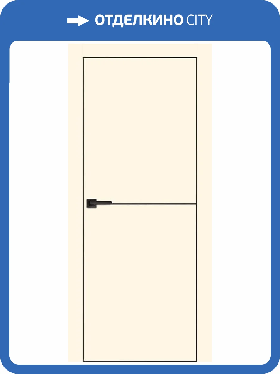 Межкомнатная дверь Profilo Porte экошпон PX-19, глухая, магнолия, AL кромка черная 600x2000 фото 2