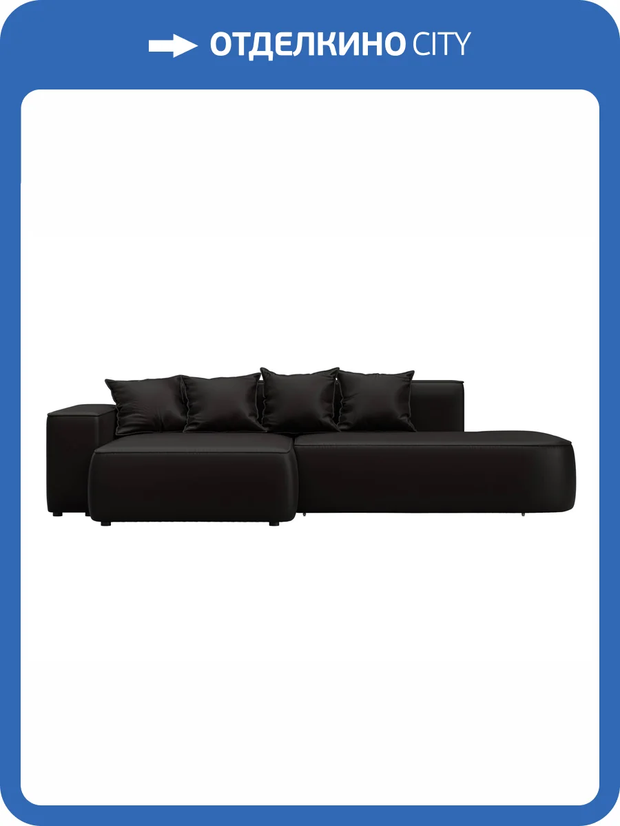 Диван угловой Лига Диванов Лига-065 129803L GRIFON 12 коричневый, угол левый фото 9