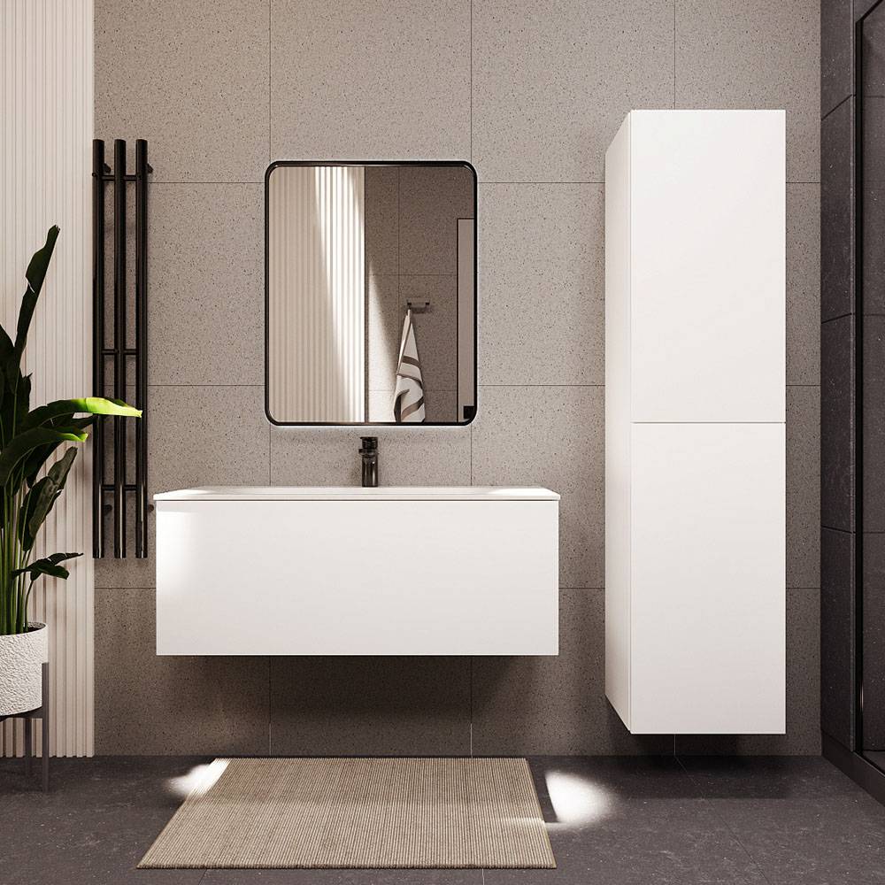 Тумба с раковиной Terminus Aurora AUR101001900301O белый, 100x38 фото 2