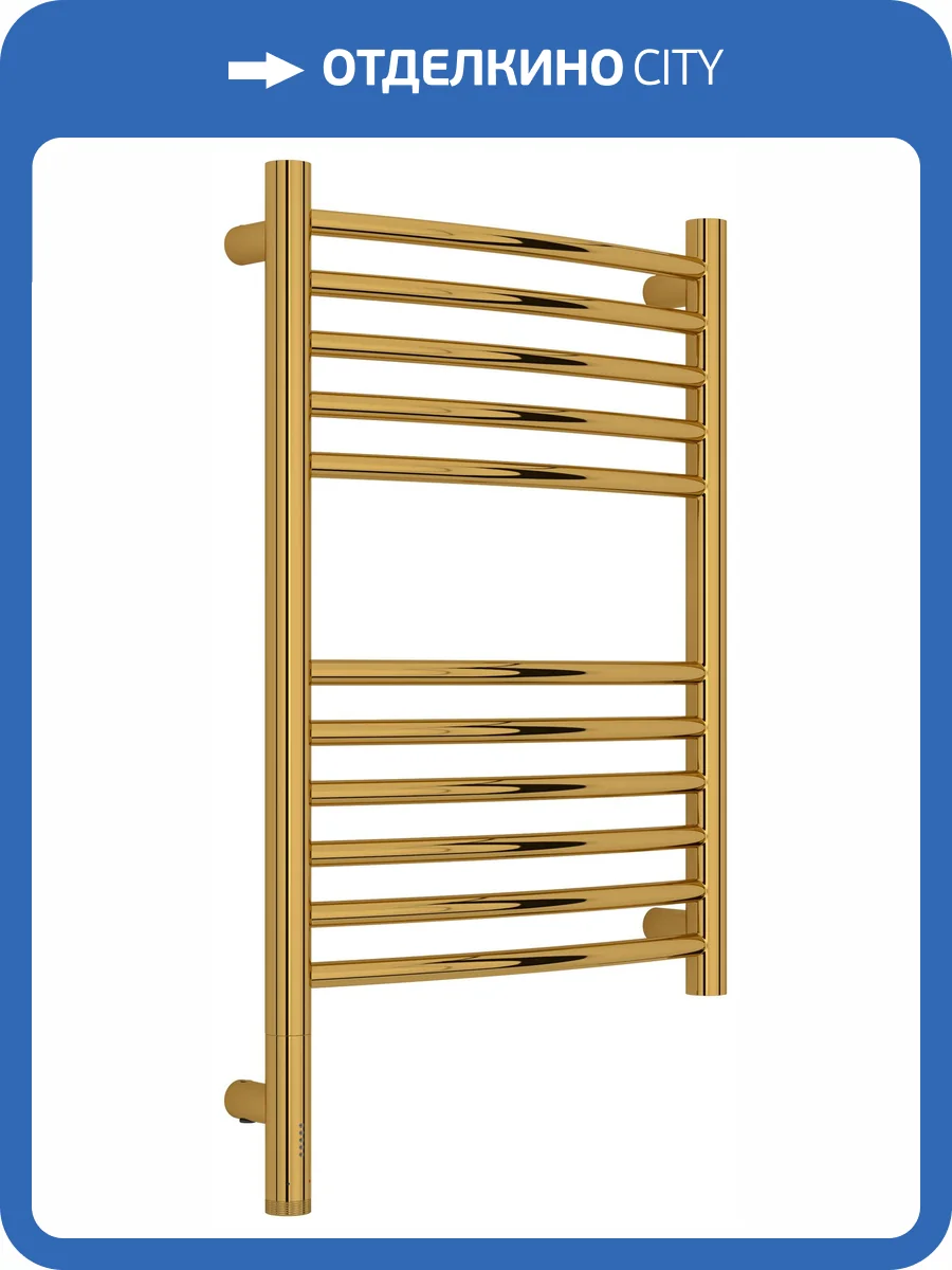 Полотенцесушитель электрический Сунержа Богема 3.1 03-6002-6040 выгнутый, Золото, 60x40 фото 5