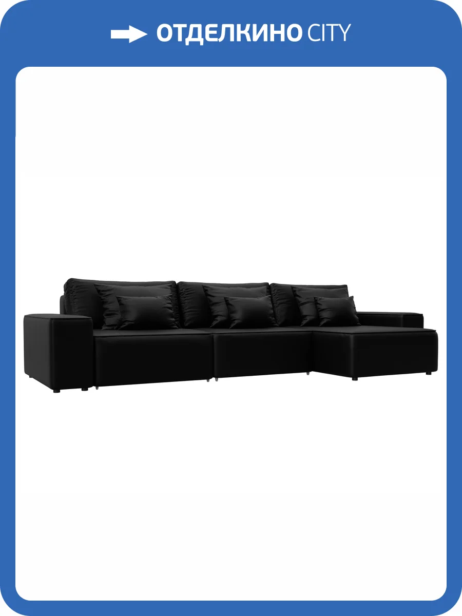 Диван угловой Лига Диванов Лига-074 129873 GRIFON 18 черный, угол универсальный фото 10