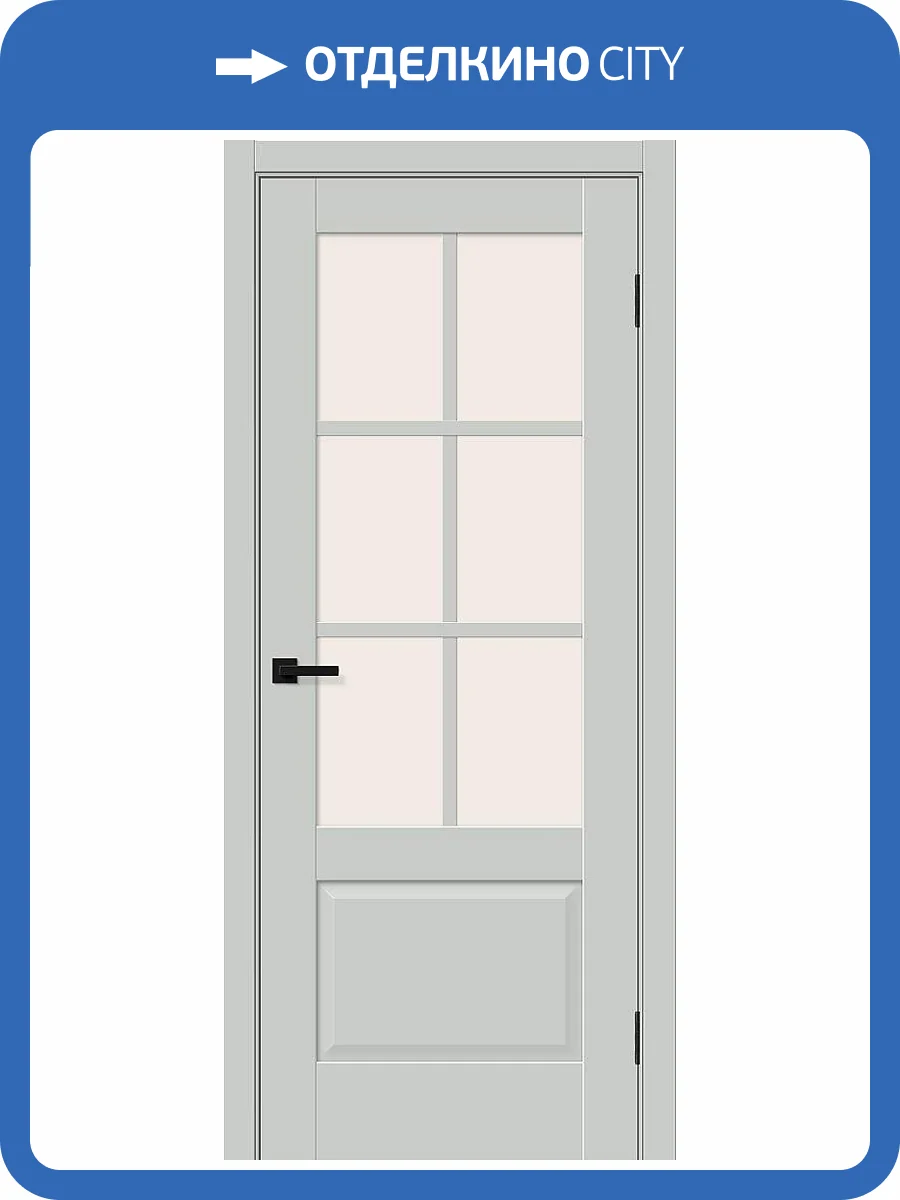 Межкомнатная дверь Bravo Прима-13.0.1 полотно Grey Silk, стекло Magic Fog 600x2000 фото 2