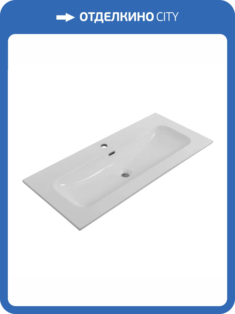 Раковина Cezares Eco CZR-8073-100 100 см, белая глянцевая фото 5