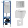 Комплект Iberica Blanca Burgos Alto IB.001M.BRA.234.1132 унитаз безободковый, белый, сиденье микролифт, клавиша смыва хром матовый