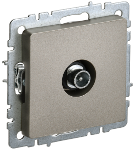 ТВ-розетка проходная IEK Brite BR-A10-P-K37 шампань