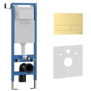 Система инсталляции для унитазов Iberica Blanca Inox-S IB.001М.016.03 кнопка смыва золото матовое