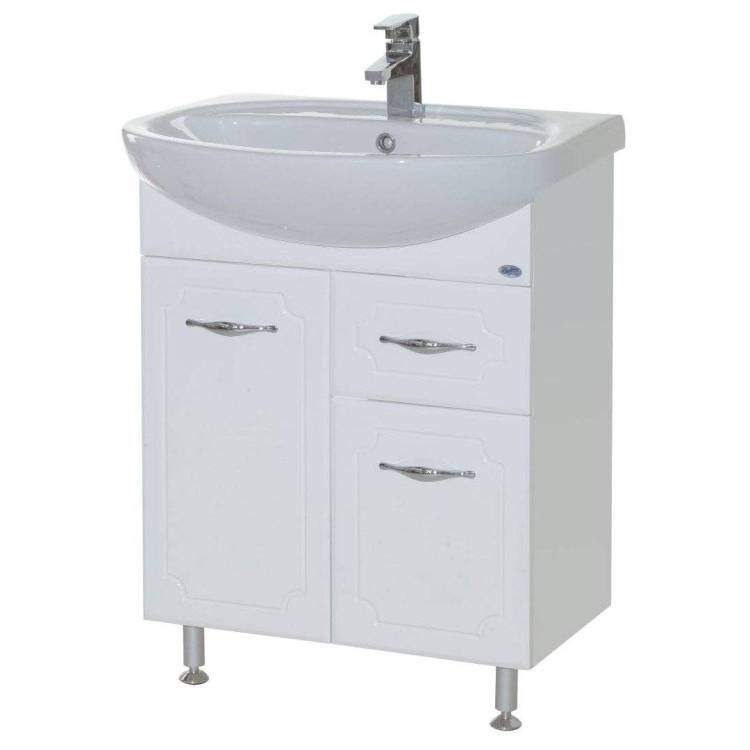 Тумба с раковиной Bellezza Стелла 65 1 ящ. Белый