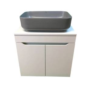 Тумба с раковиной Sintesi STL.W7019_SIN-LVB-APP-409GM подвесная, белый, серый матовый