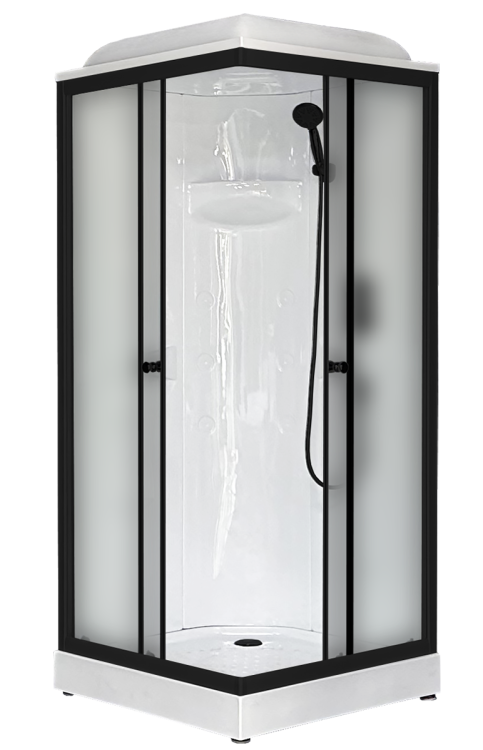 Душевая кабина Royal Bath HP RB80HP1-M-BL профиль черный, стекло матовое, 80x80x217