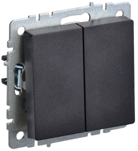 Выключатель 2-клавишный IEK Brite BR-V20-0-10-K02 черный