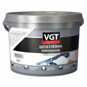 Шпатлевка финишная универсальная с низкой усадкой VGT PREMIUM 3.6 кг