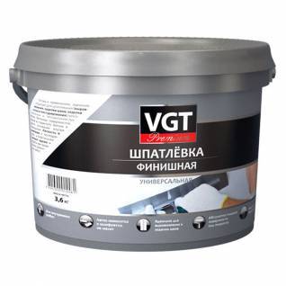 Шпатлевка финишная универсальная с низкой усадкой VGT PREMIUM 3.6 кг