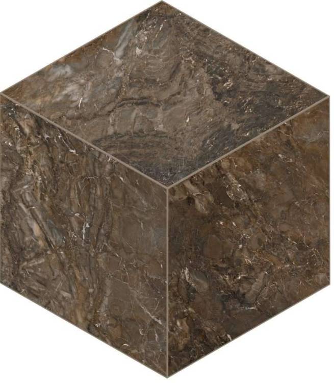 Мозаика Estima Bernini 67349 Mosaic/BR04_NS/25x29/Cube Cube Dark Brown неполированная 29x25